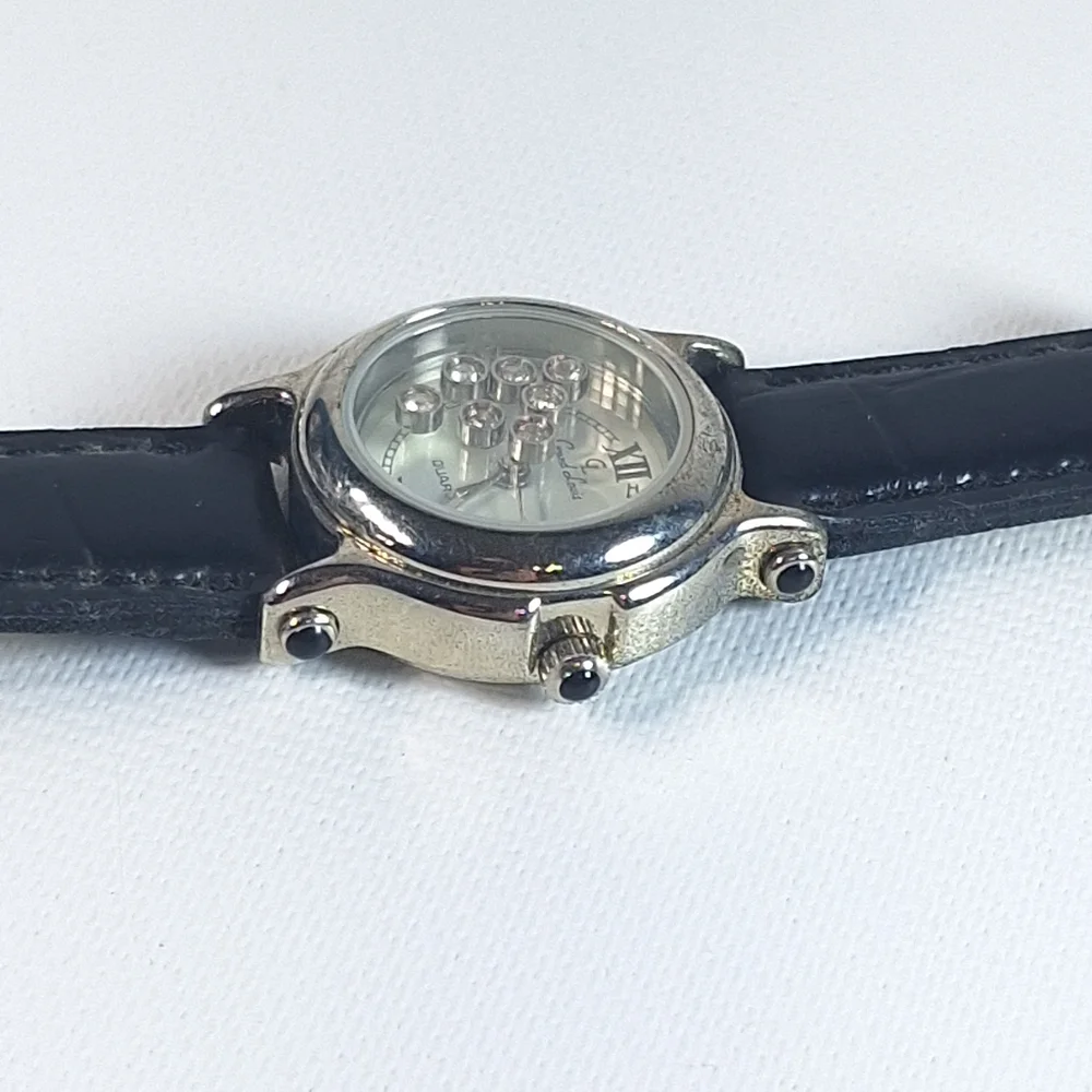 Grand Louis Silver Tone Floating Rhinestones Ladies Watch, New Battery - Picture 9 of 11